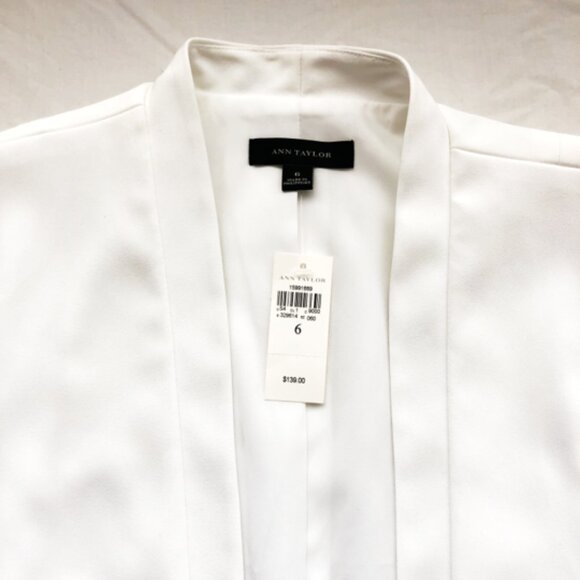 Ann Taylor, No Collar, Cropped Blazer, White, Size 6 - Picture 5 of 10